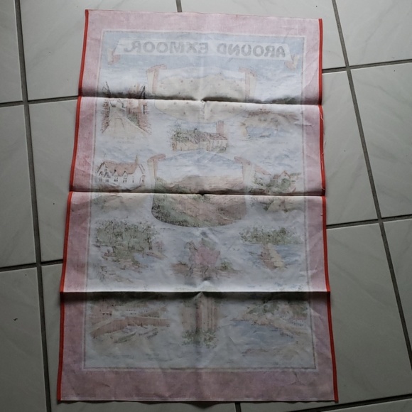 Vintage UK "Around Exmoor" kitchem towel - Picture 8 of 8